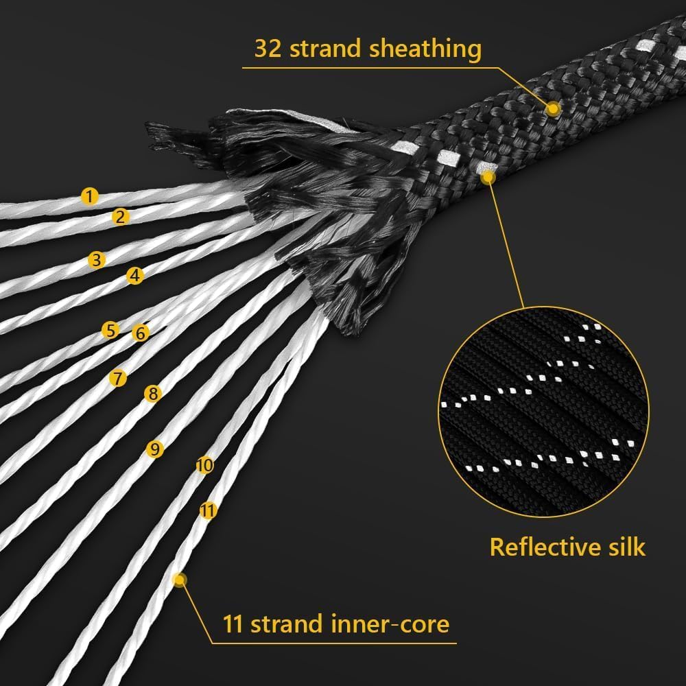 750lb Reflective Paracord Rope - Para Cord 1000Ft のレビューと価格