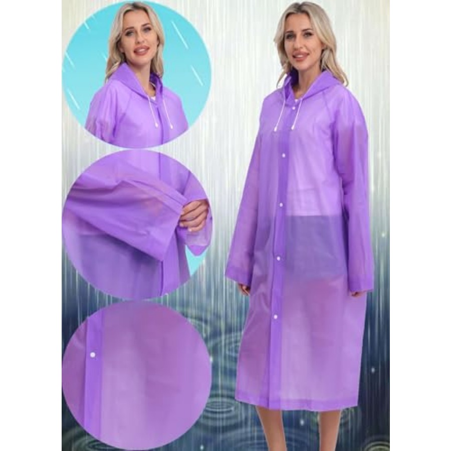 2-Pack Reusable Rain Ponchos f - Emergency Poncho Rain のレビューと価格