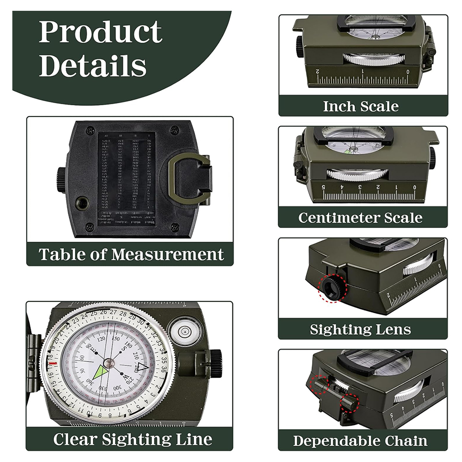 Tactical Survival Compass - Wa - Compass Lensatic のレビューと価格