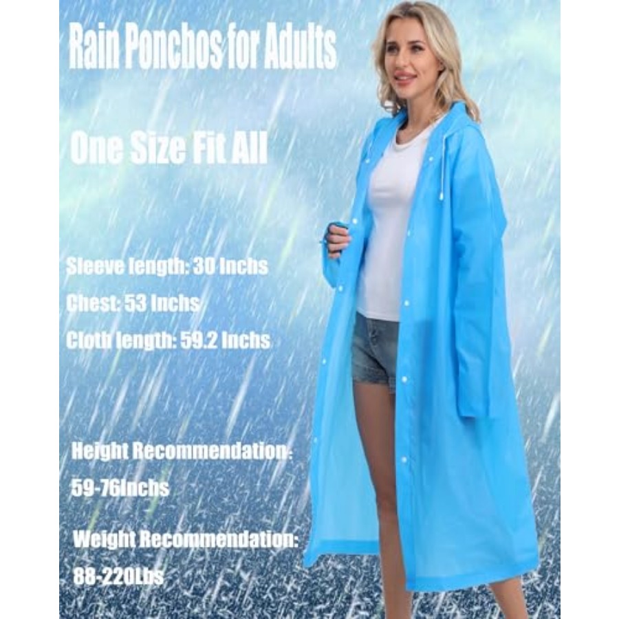 2-Pack Reusable Rain Ponchos f - Emergency Poncho Rain のレビューと価格