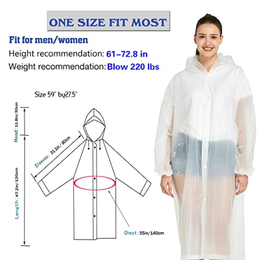 2 Pack Waterproof Rain Ponchos - Emergency Poncho Rain のレビューと価格