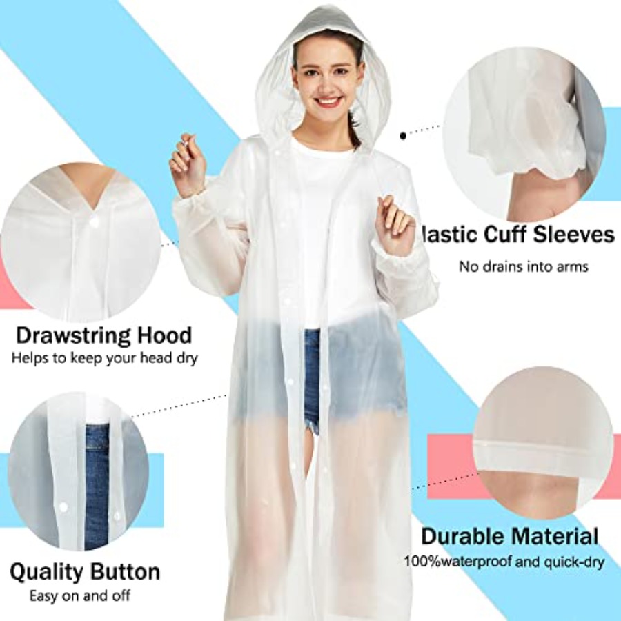 2 Pack Waterproof Rain Ponchos - Emergency Poncho Rain のレビューと価格