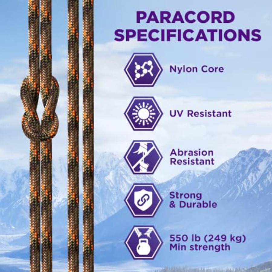 Reflective Paracord Rope 1000  - Para Cord 1000Ft のレビューと価格