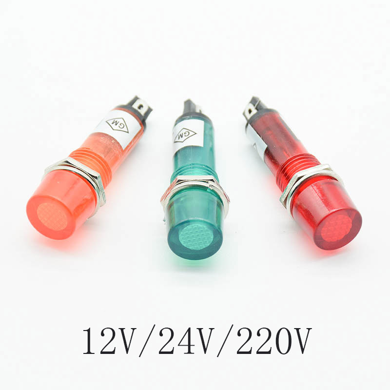 5Pcs 220V 12V 24V DC Mounting  - Signal Panel Orange のレビューと価格