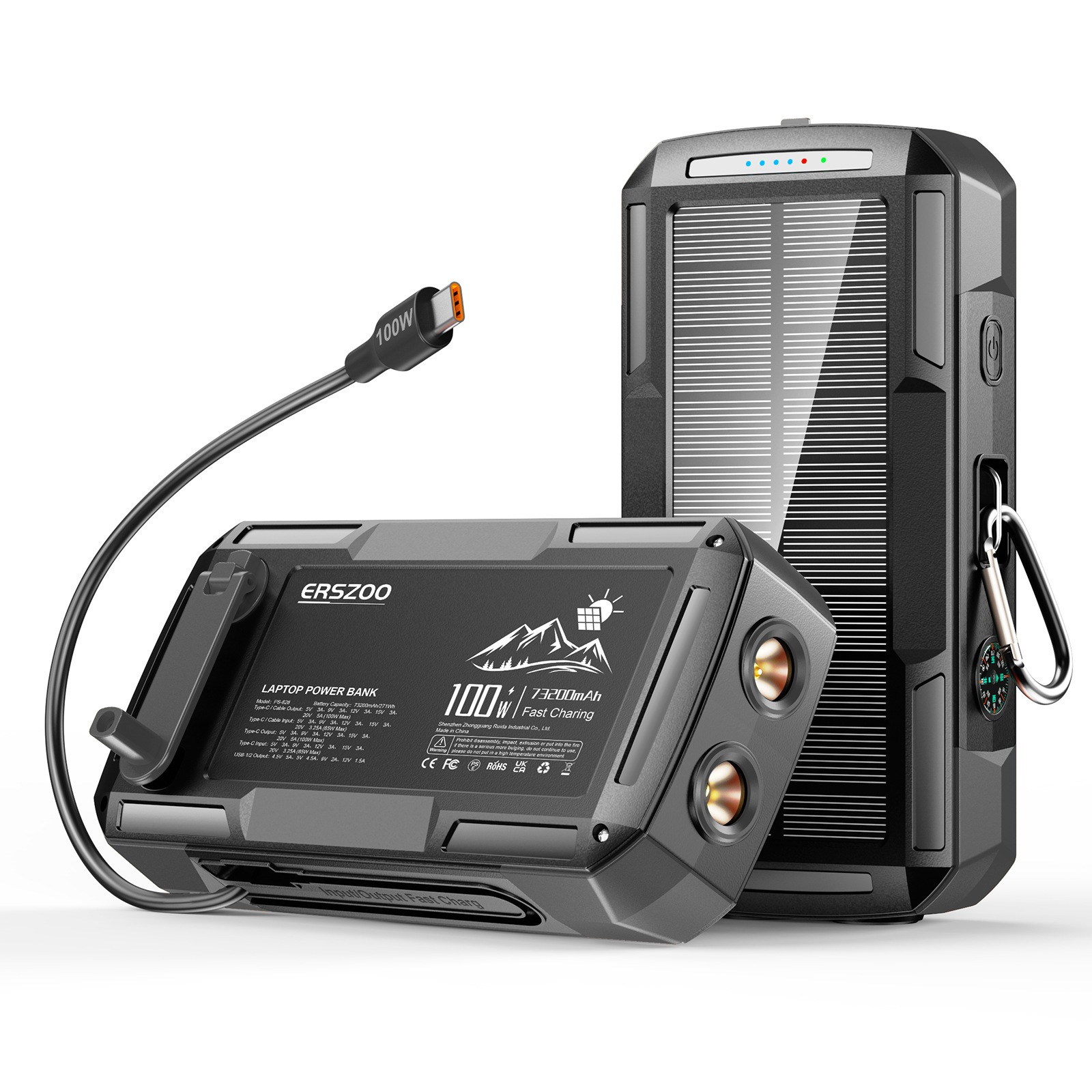 Solar Power Bank 73200mAh Hand - Solar Emergency Charger のレビューと価格