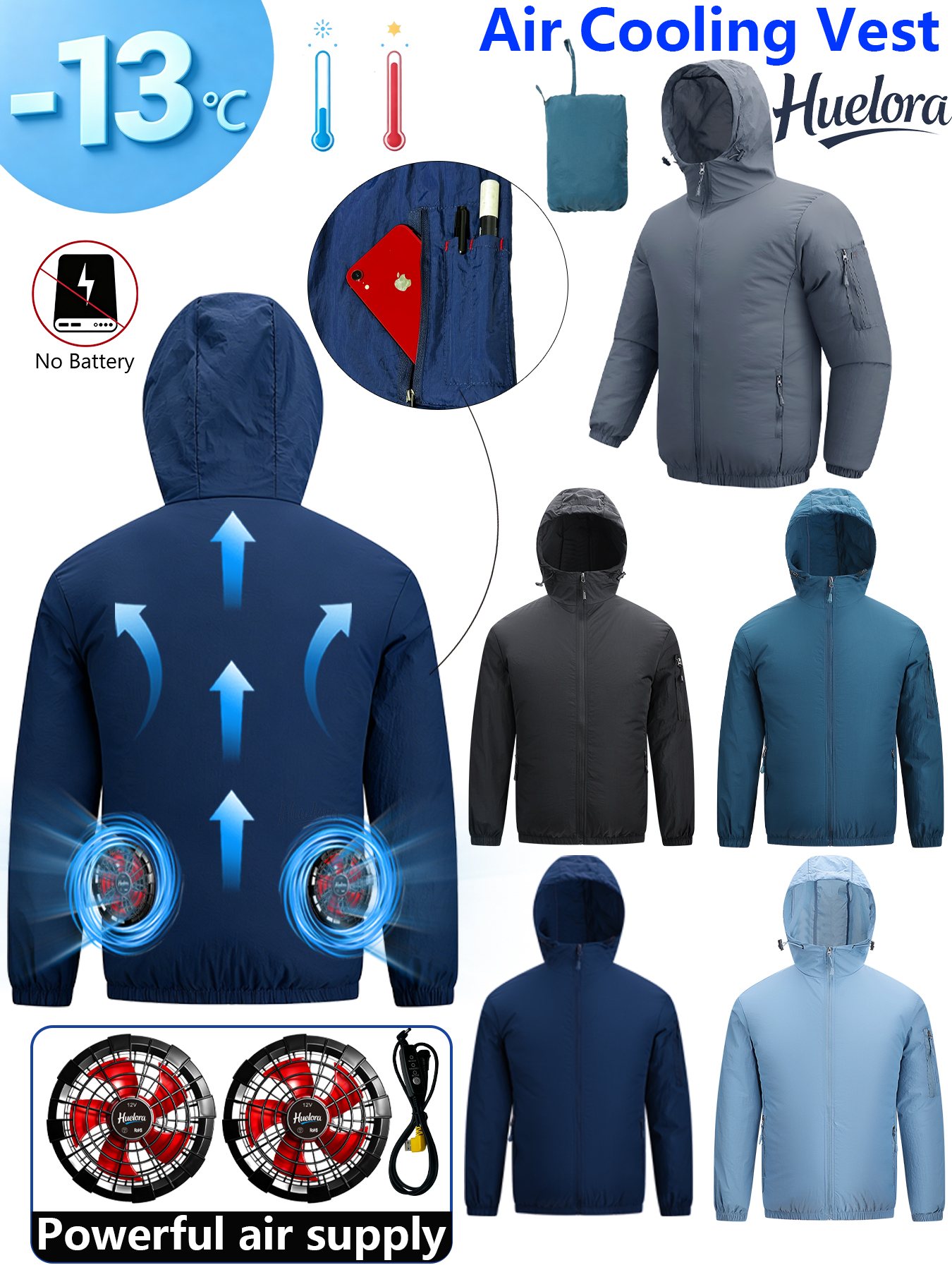 Men's Hooded USB Cooling Jacke - Fishing Kit Compact のレビューと価格