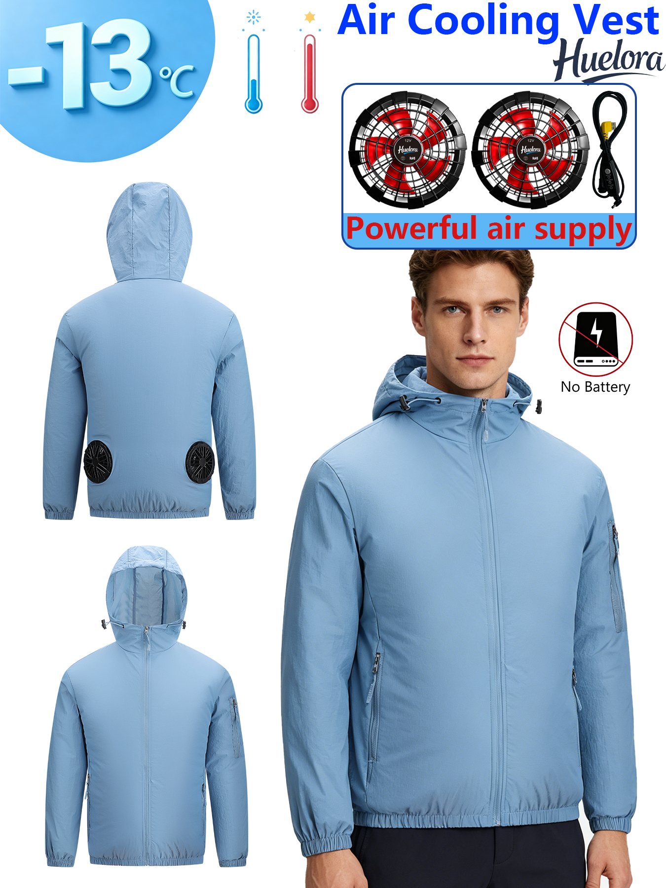 Men's Hooded USB Cooling Jacke - Fishing Kit Compact のレビューと価格