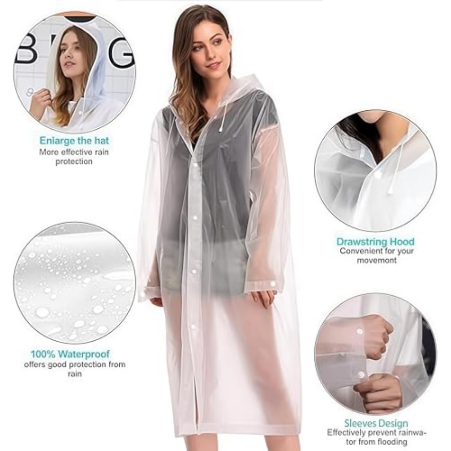 Rain Coat Poncho for Adult, 2  - Emergency Poncho Rain のレビューと価格