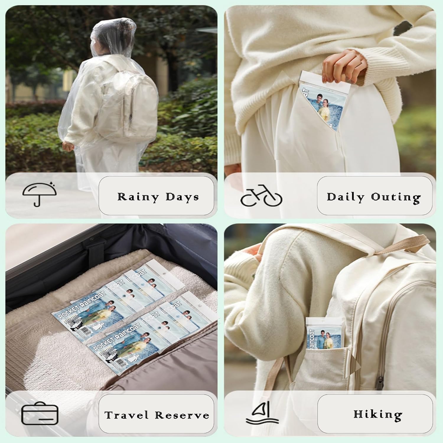 10 Pack Disposable Rain Poncho - Emergency Poncho Rain のレビューと価格