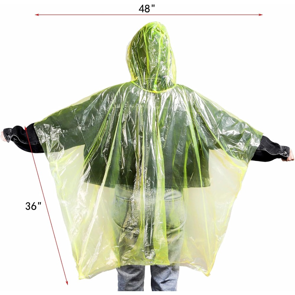 20 Pack Disposable Rain Poncho - Emergency Poncho Rain のレビューと価格