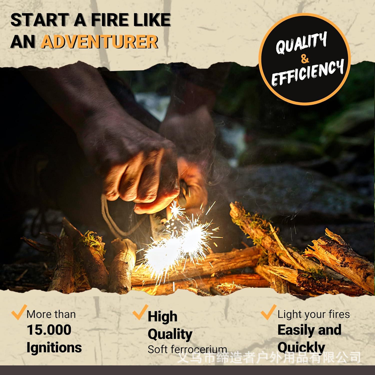 Portable Outdoor Flint and Ste - Magnesium Fire Starter のレビューと価格