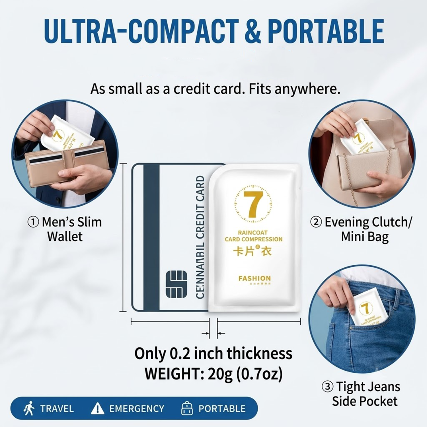 Unisex Portable Card Disposabl - Emergency Poncho Rain のレビューと価格