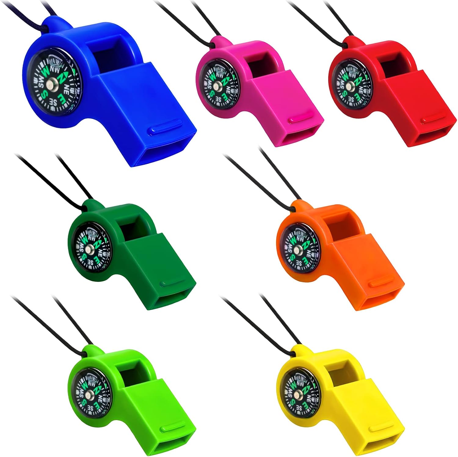 7 Pack 2-in-1 Whistle Compass  - Emergency Whistle Loud のレビューと価格