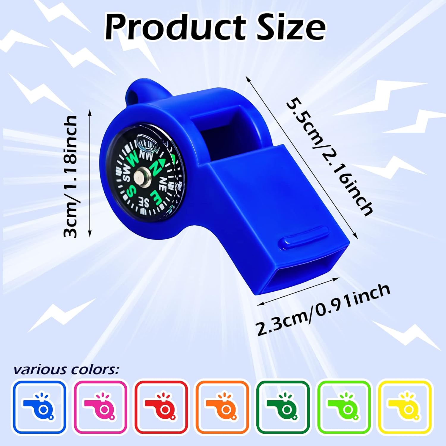 7 Pack 2-in-1 Whistle Compass  - Emergency Whistle Loud のレビューと価格