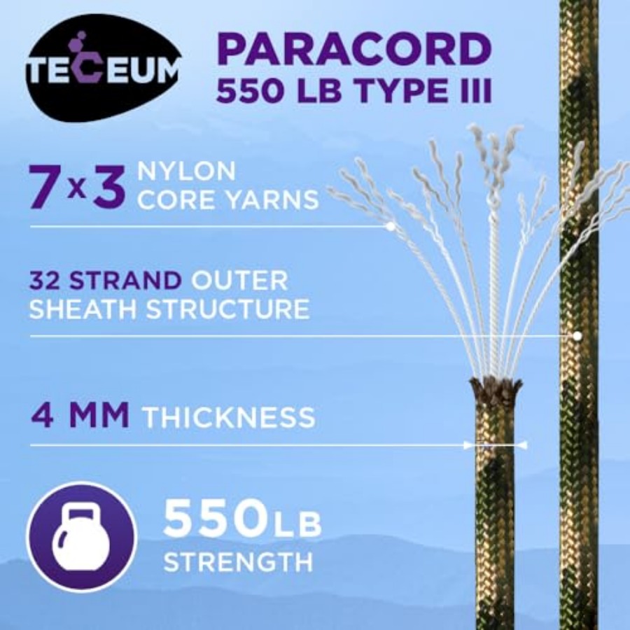 Reflective Paracord Rope 1000  - Para Cord 1000Ft のレビューと価格