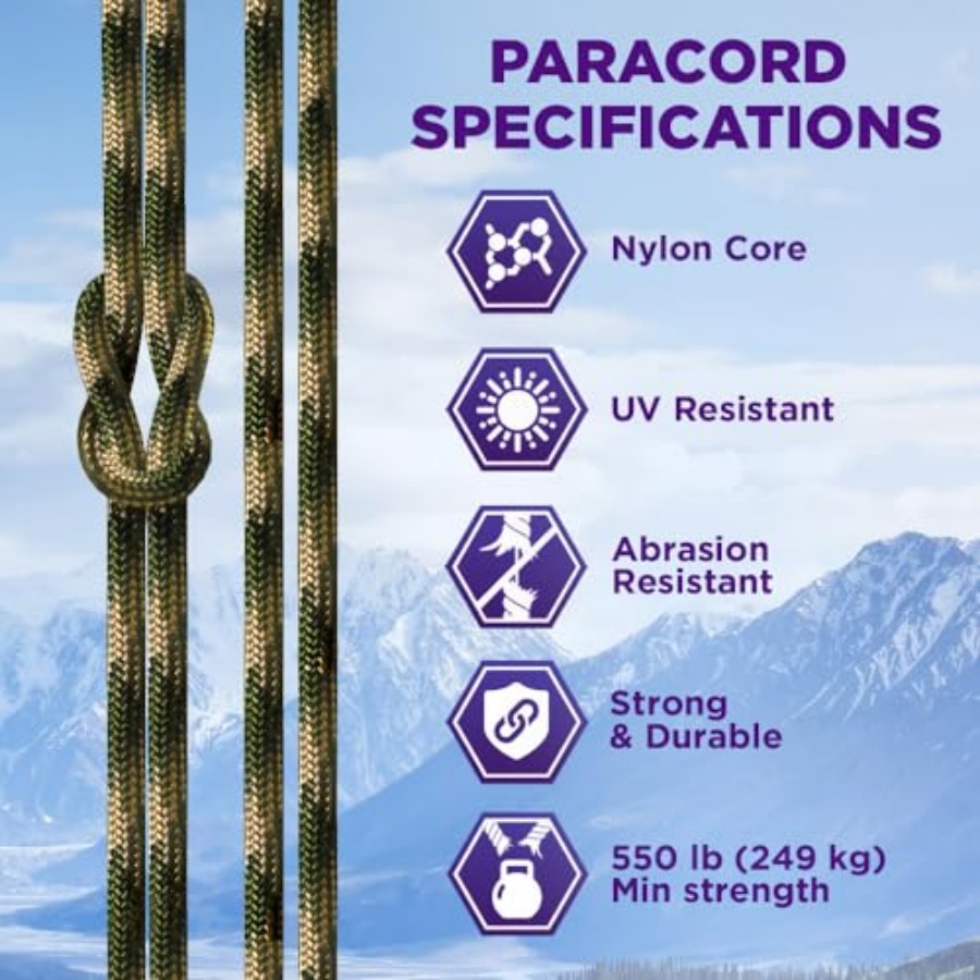 Reflective Paracord Rope 1000  - Para Cord 1000Ft のレビューと価格