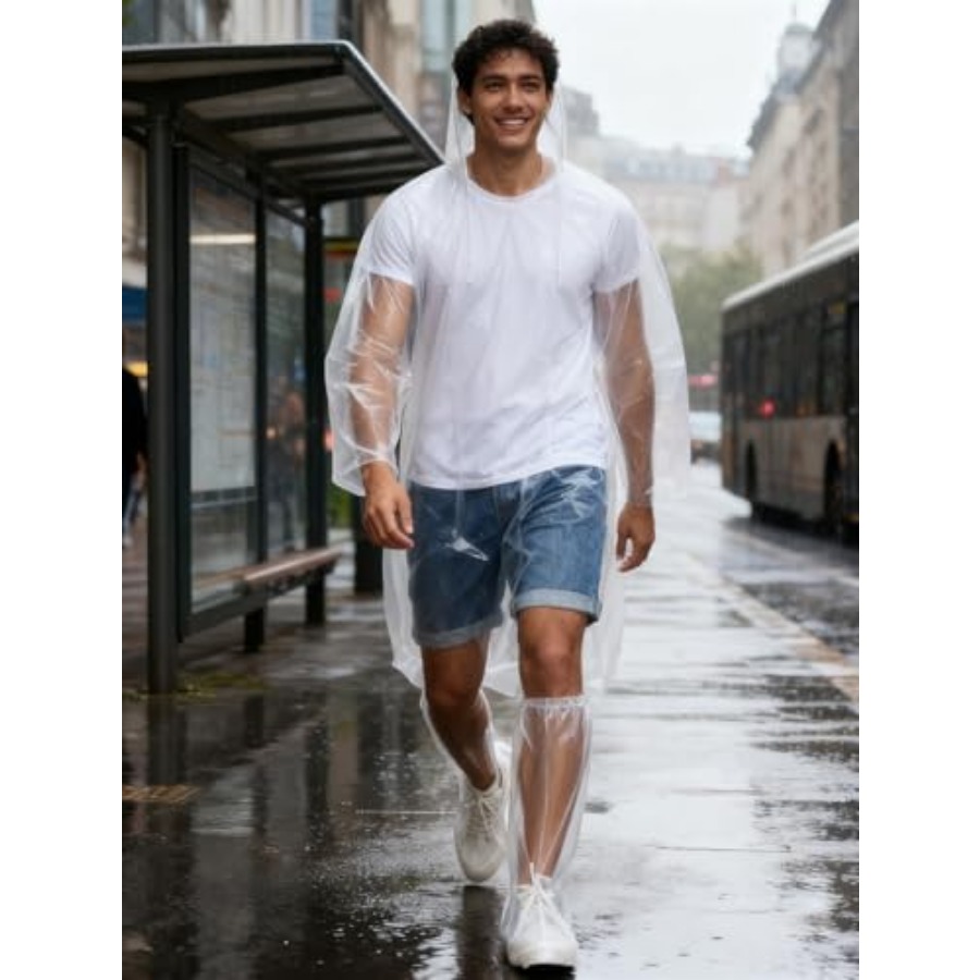 Disposable Rain Ponchos for Ad - Emergency Poncho Rain のレビューと価格