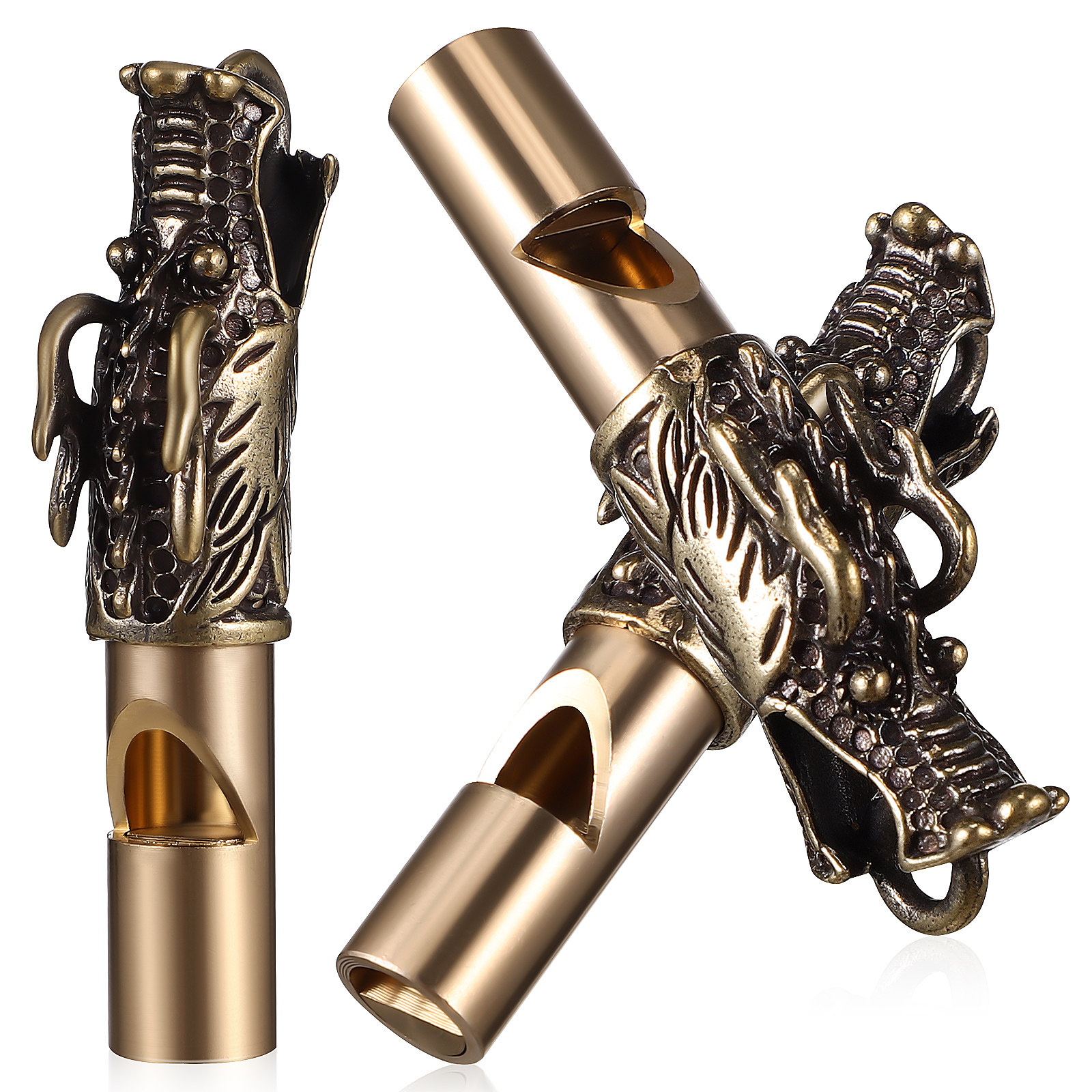 3Pcs Dragon Whistles Brass Ret - Emergency Whistle Loud のレビューと価格