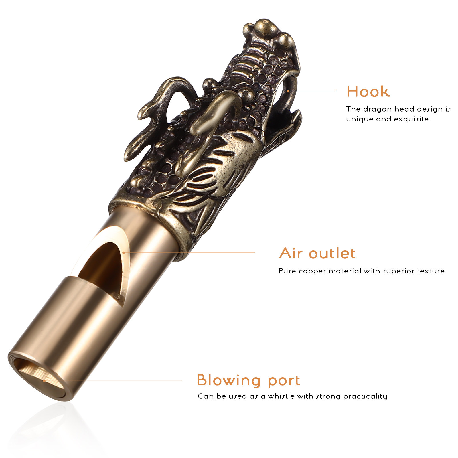 3Pcs Dragon Whistles Brass Ret - Emergency Whistle Loud のレビューと価格