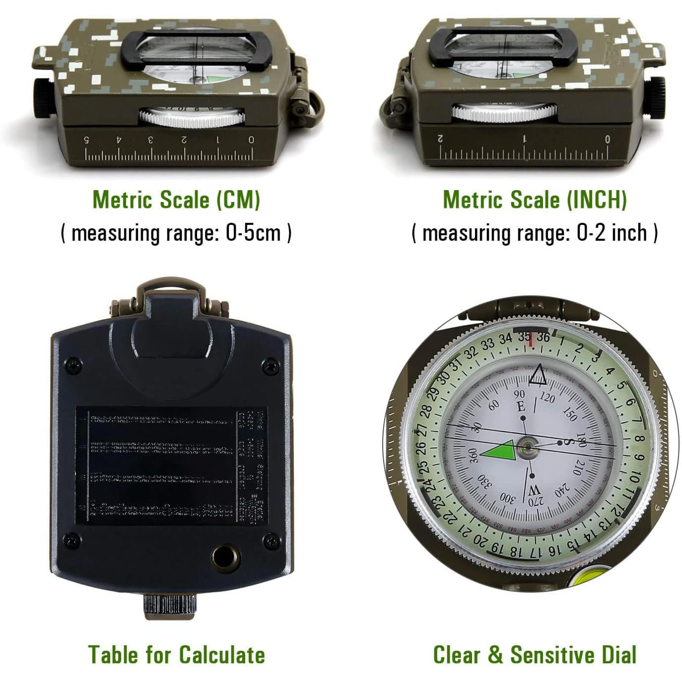 Waterproof Shockproof Tactical - Compass Lensatic のレビューと価格