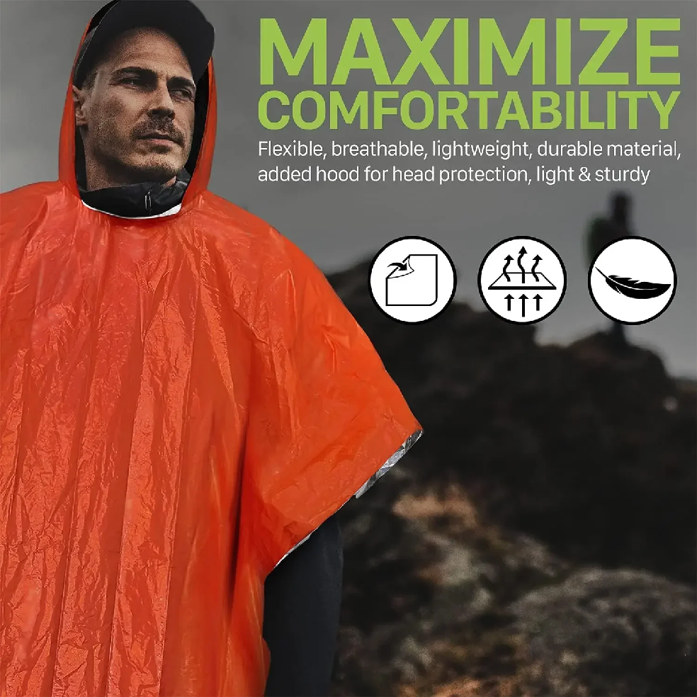 Emergency Rain Poncho Hood Reu - Emergency Poncho Rain のレビューと価格