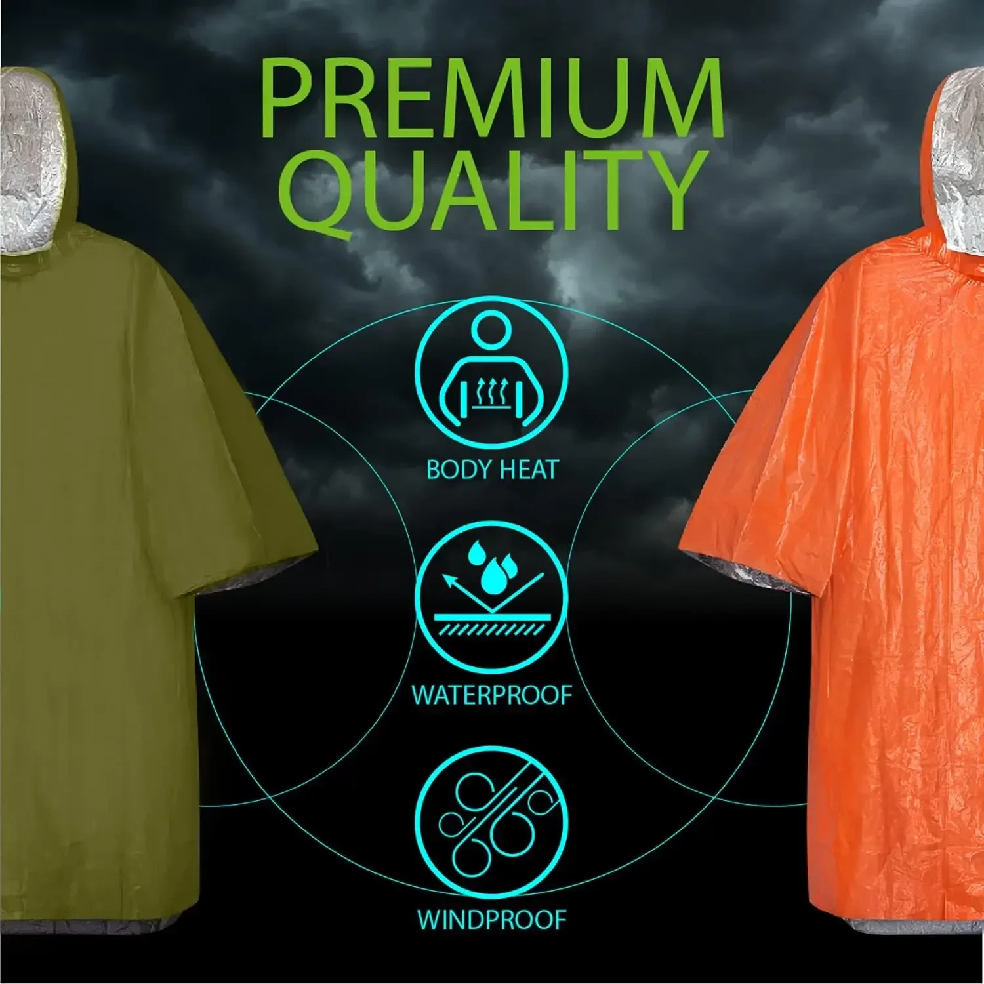 Emergency Rain Poncho Hood Reu - Emergency Poncho Rain のレビューと価格