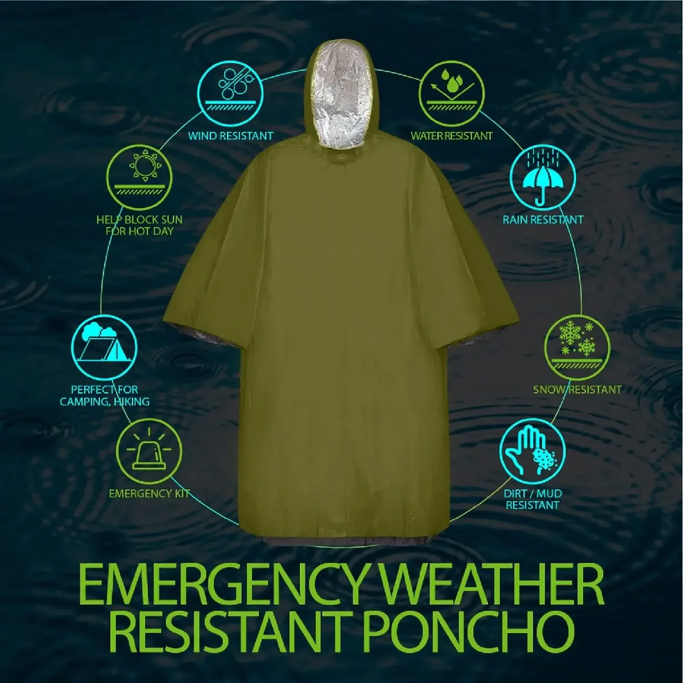 Emergency Rain Poncho Hood Reu - Emergency Poncho Rain のレビューと価格