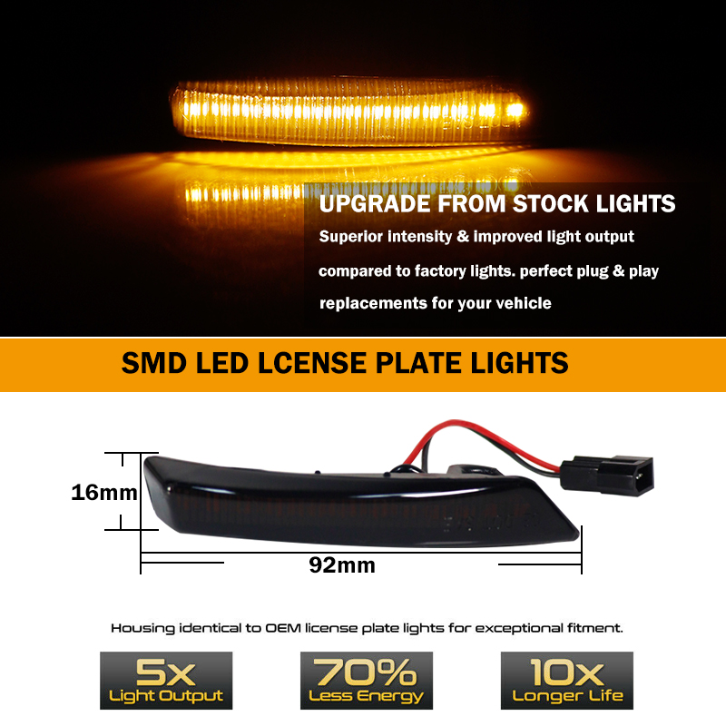 2x Dynamic Side Mirror Lamp Fo - Signal Panel Orange のレビューと価格