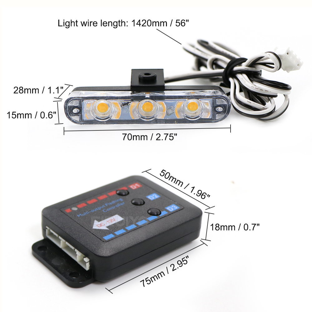 4x 3 LED Grill Car LED Strobe  - Sos Light Strobe のレビューと価格