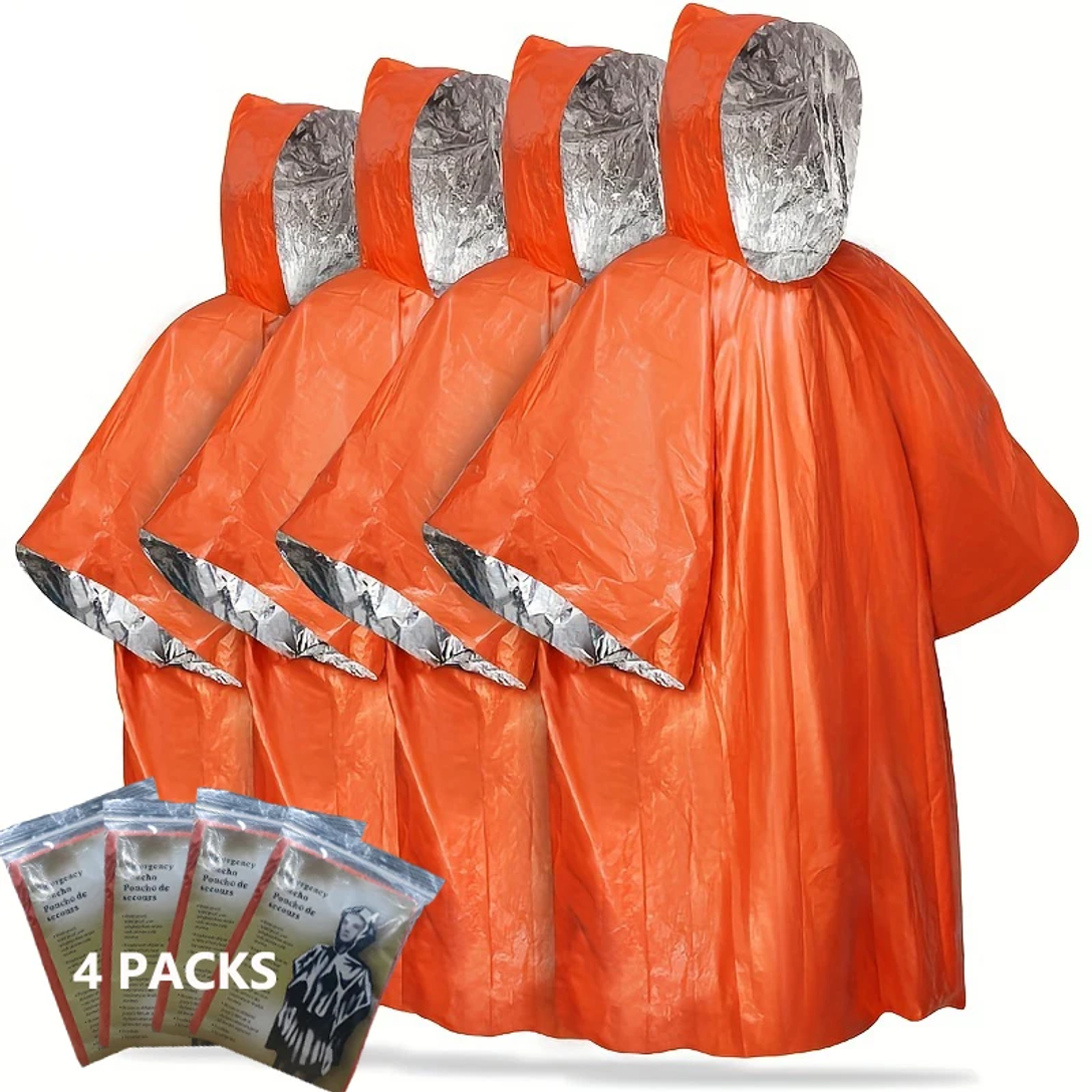 Emergency Rain Poncho with Hoo - Emergency Mylar Tent のレビューと価格